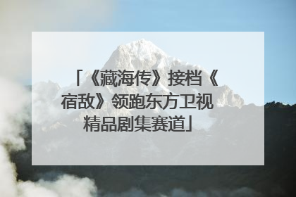《藏海传》接档《宿敌》领跑东方卫视精品剧集赛道
