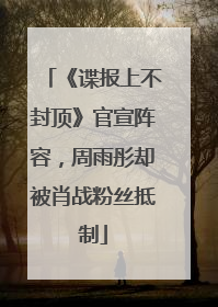 《谍报上不封顶》官宣阵容，周雨彤却被肖战粉丝抵制