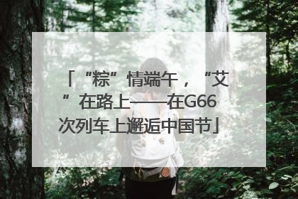 “粽”情端午，“艾”在路上——在G66次列车上邂逅中国节