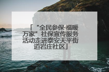 “全民参保·福暖万家”社保宣传服务活动走进泰安天平街道岩庄社区