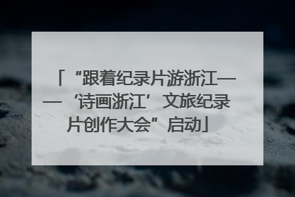 “跟着纪录片游浙江——‘诗画浙江’文旅纪录片创作大会”启动