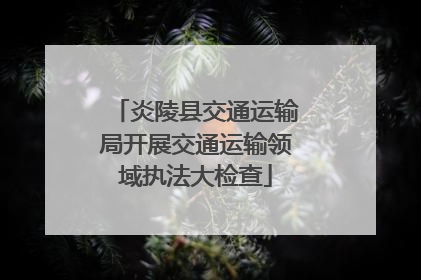 炎陵县交通运输局开展交通运输领域执法大检查