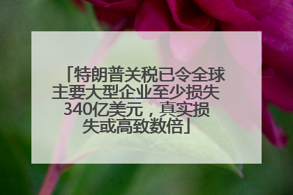 特朗普关税已令全球主要大型企业至少损失340亿美元，真实损失或高致数倍