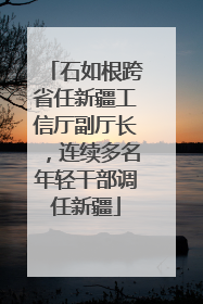 石如根跨省任新疆工信厅副厅长，连续多名年轻干部调任新疆
