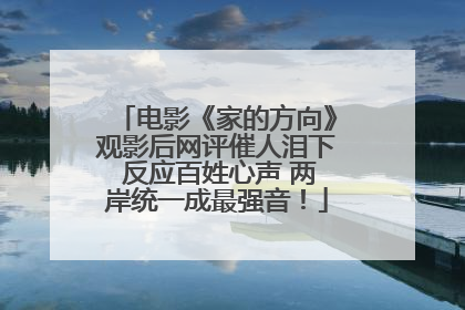 电影《家的方向》观影后网评催人泪下 反应百姓心声 两岸统一成最强音！