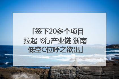 签下20多个项目 拉起飞行产业链 浙南低空C位呼之欲出