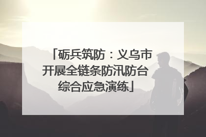 砺兵筑防：义乌市开展全链条防汛防台综合应急演练