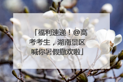 福利速递！@高考考生，湖南景区喊你暑假撒欢啦