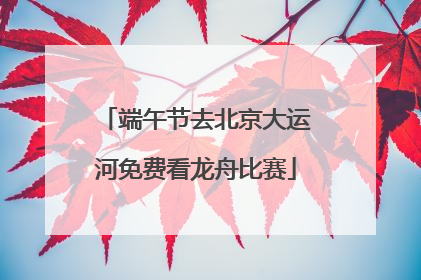 端午节去北京大运河免费看龙舟比赛