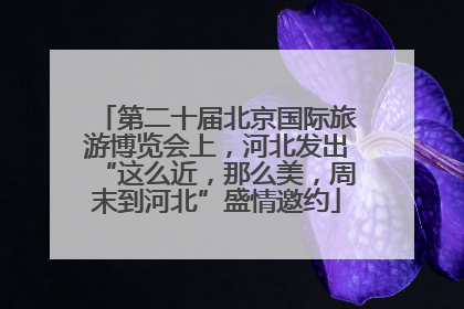 第二十届北京国际旅游博览会上，河北发出“这么近，那么美，周末到河北”盛情邀约