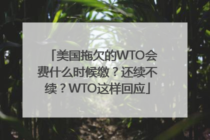 美国拖欠的WTO会费什么时候缴？还续不续？WTO这样回应