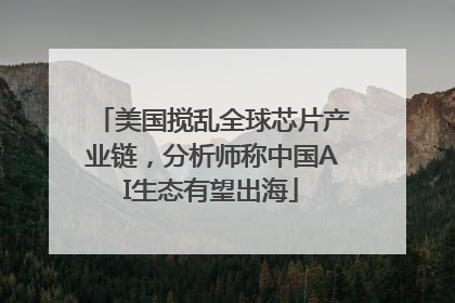 美国搅乱全球芯片产业链，分析师称中国AI生态有望出海