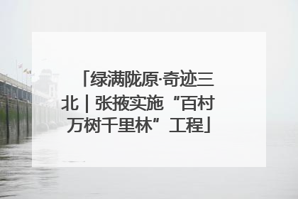 绿满陇原·奇迹三北｜张掖实施“百村万树千里林”工程