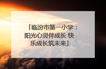 临汾市第一小学：阳光心灵伴成长 快乐成长筑未来
