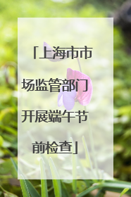 上海市市场监管部门开展端午节前检查