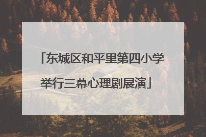 东城区和平里第四小学举行三幕心理剧展演