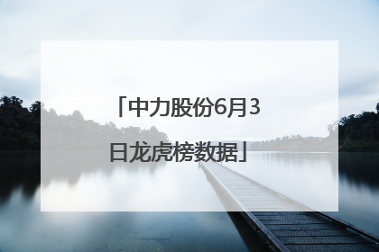中力股份6月3日龙虎榜数据