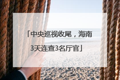 中央巡视收尾，海南3天连查3名厅官