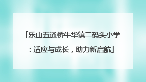 乐山五通桥牛华镇二码头小学：适应与成长，助力新启航