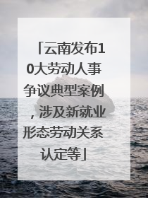 云南发布10大劳动人事争议典型案例，涉及新就业形态劳动关系认定等