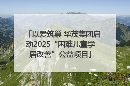 以爱筑巢 华茂集团启动2025“困难儿童学居改善”公益项目