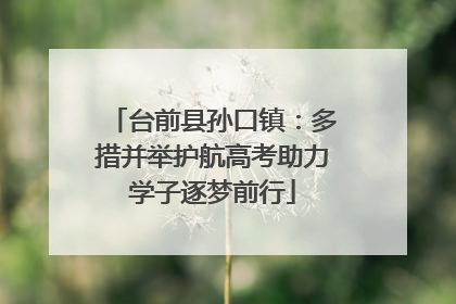 台前县孙口镇：多措并举护航高考助力学子逐梦前行