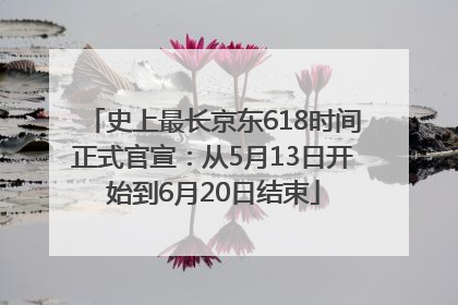 史上最长京东618时间正式官宣：从5月13日开始到6月20日结束