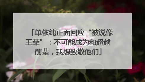 单依纯正面回应“被说像王菲”：不可能成为和超越前辈，我想致敬他们