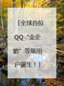 全球首位QQ“金企鹅”等级用户诞生！