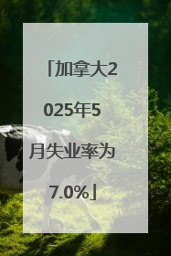 加拿大2025年5月失业率为7.0%