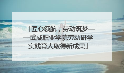 匠心领航，劳动筑梦——武威职业学院劳动研学实践育人取得新成果