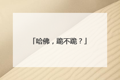 哈佛，跪不跪？