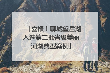 喜报！聊城望岳湖入选第二批省级美丽河湖典型案例