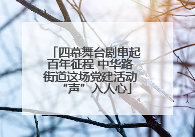 四幕舞台剧串起百年征程 中华路街道这场党建活动“声”入人心
