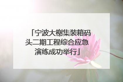 宁波大榭集装箱码头二期工程综合应急演练成功举行