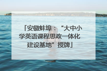 安徽蚌埠：“大中小学英语课程思政一体化建设基地”授牌