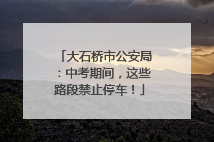 大石桥市公安局：中考期间，这些路段禁止停车！