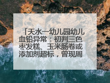 天水一幼儿园幼儿血铅异常：初判三色枣发糕、玉米肠卷或添加剂超标，曾现周二食谱中