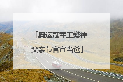 奥运冠军王懿律父亲节官宣当爸