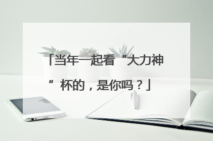 当年一起看“大力神”杯的，是你吗？