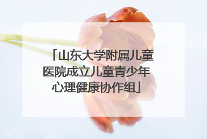 山东大学附属儿童医院成立儿童青少年心理健康协作组