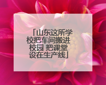 山东这所学校把车间搬进校园 把课堂设在生产线