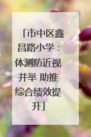 市中区鑫昌路小学：体测防近视并举 助推综合绩效提升