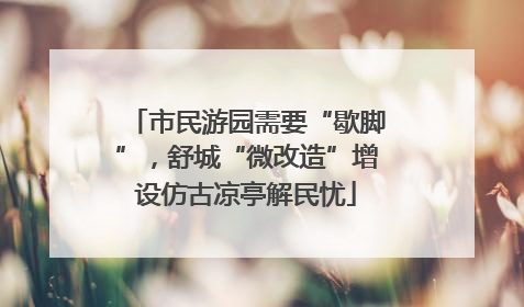 市民游园需要“歇脚”，舒城“微改造”增设仿古凉亭解民忧