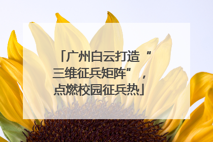 广州白云打造“三维征兵矩阵”，点燃校园征兵热