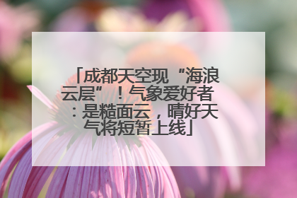 成都天空现“海浪云层”！气象爱好者：是糙面云，晴好天气将短暂上线