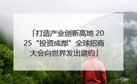 打造产业创新高地 2025“投资成都”全球招商大会向世界发出邀约