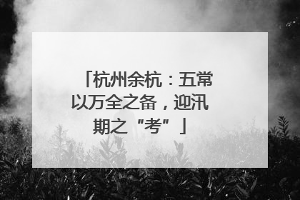 杭州余杭：五常以万全之备，迎汛期之“考”