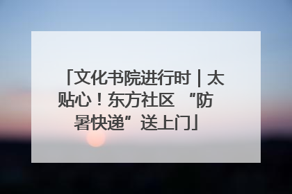 文化书院进行时｜太贴心！东方社区 “防暑快递”送上门
