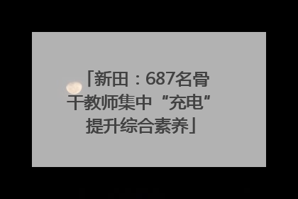 新田：687名骨干教师集中“充电” 提升综合素养